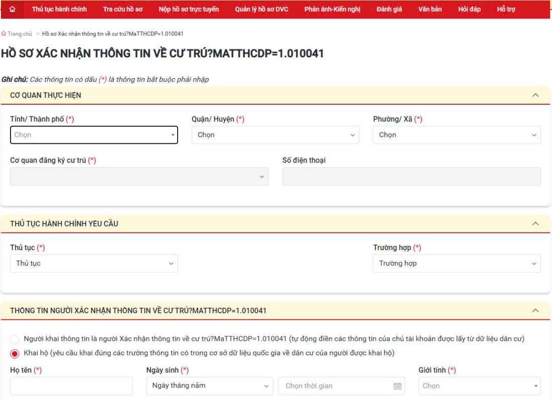  Hướng Dẫn Xin Xác Nhận Thông Tin Cư Trú CT07 Online Năm 2025 